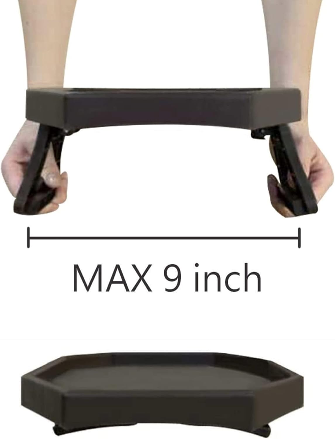 Sofa Arm Clip Table, Armrest Tray Table, Drinks/Remote Control/Snacks Holder … (Platic, Brown)